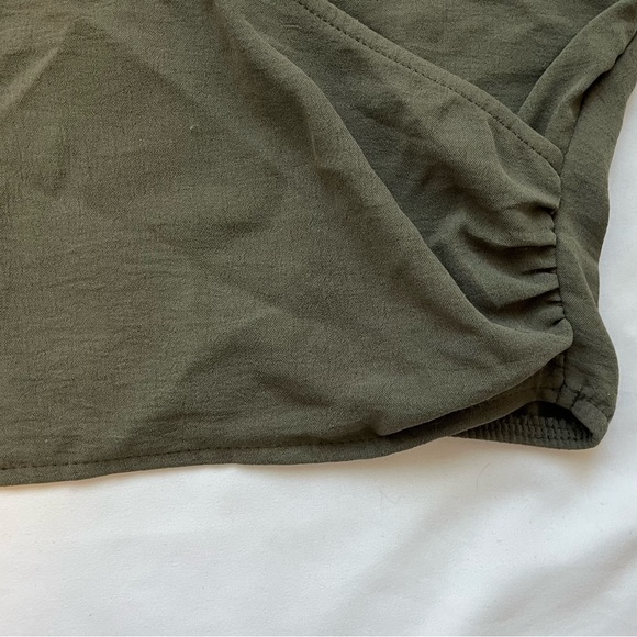 ZARA Olive Green Draped Wrap Top NWT Size Large - Picture 9 of 11
